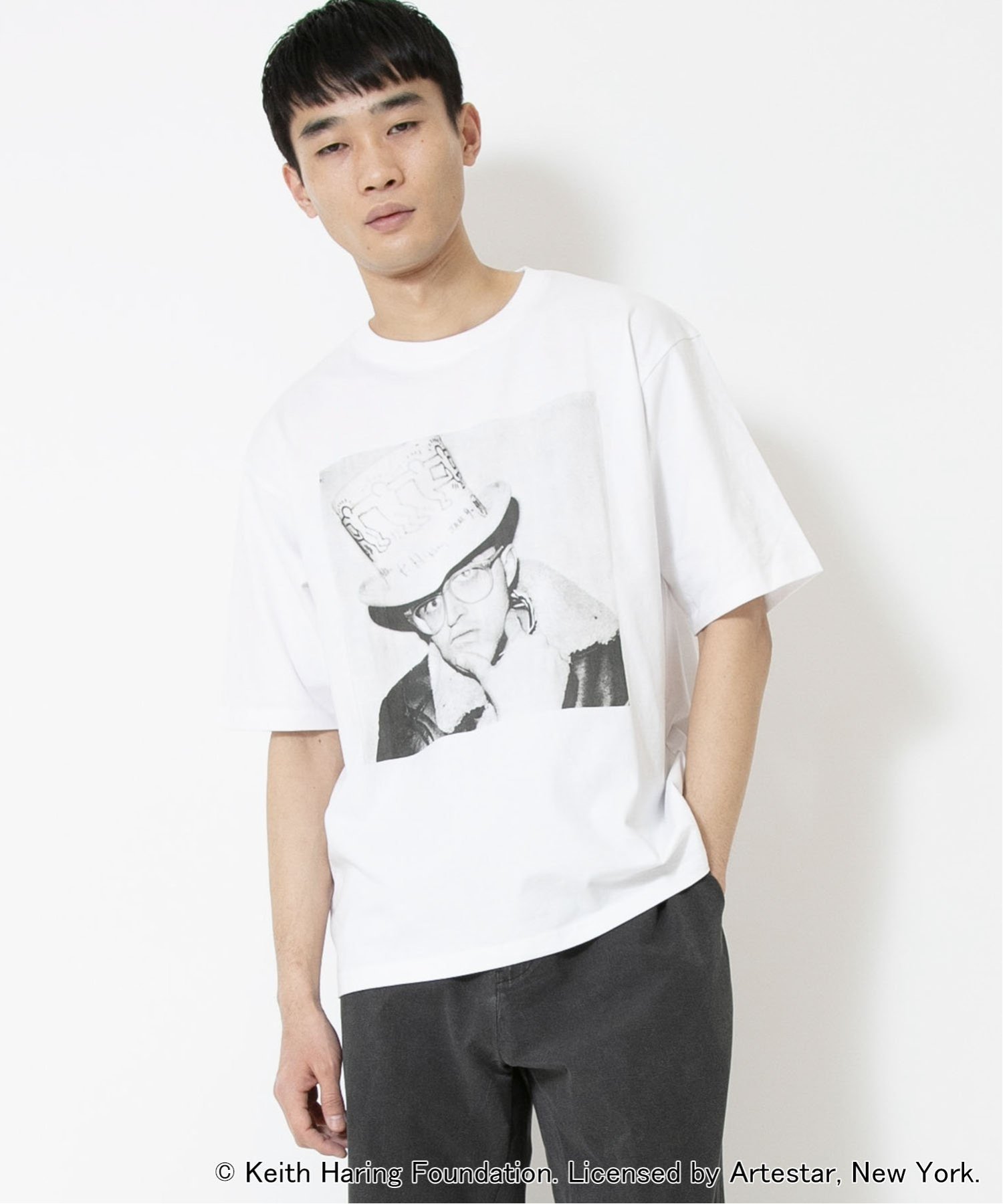 Johnbull Private labo キース・へリングTシャツ(002) ジョンブルプライベートラボ トップス カットソー・Tシャツ ホワイト