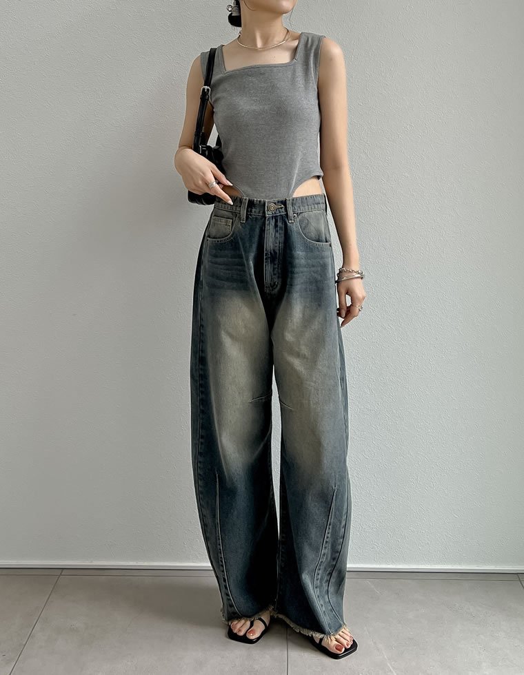 【SALE／10%OFF】Re:EDIT ストレッチハイレグタンクトップ リエディ トップス ノースリーブ・タンクトップ レッド グレー ホワイト ブラック stylife-15053526 Rakuten Fashion サンプル画像3