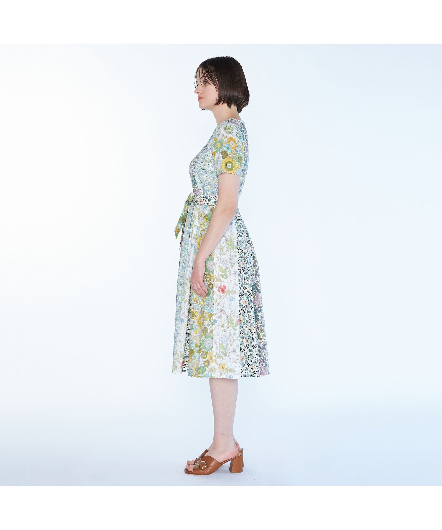 【SALE／41%OFF】SCAPA Liberty Printパッチワークワンピース スキャパ ワンピース・ドレス ドレス ホワイト【送料無料】