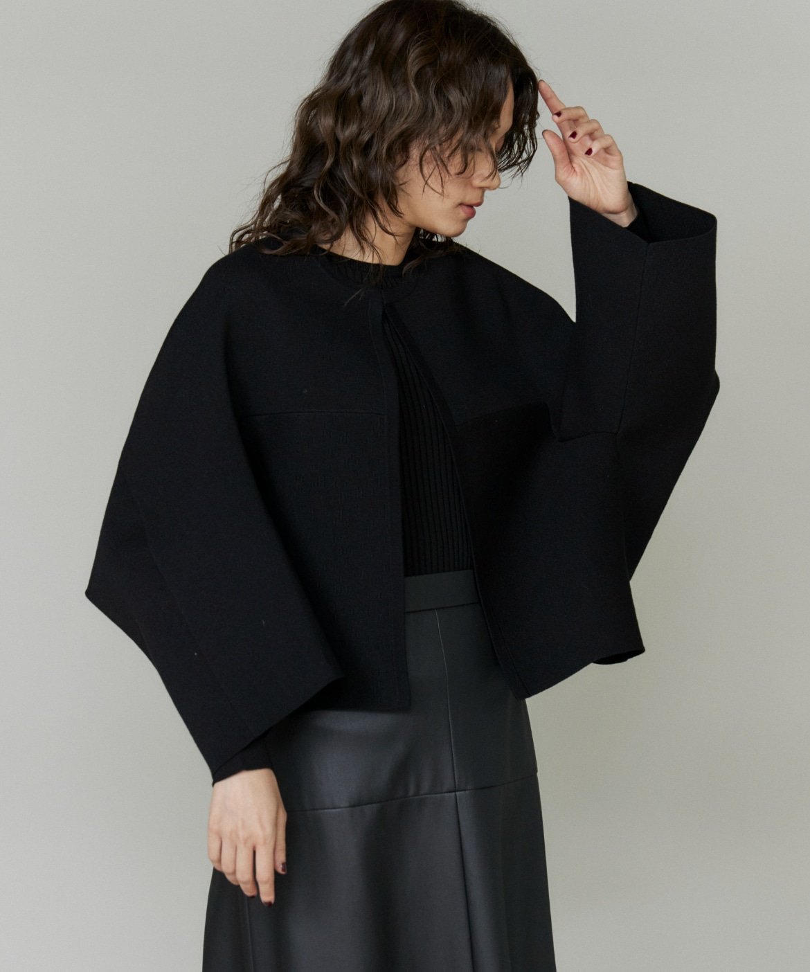 INED ミラノリブカーディガン イネド トップス カーディガン グレー ブラック【送料無料】