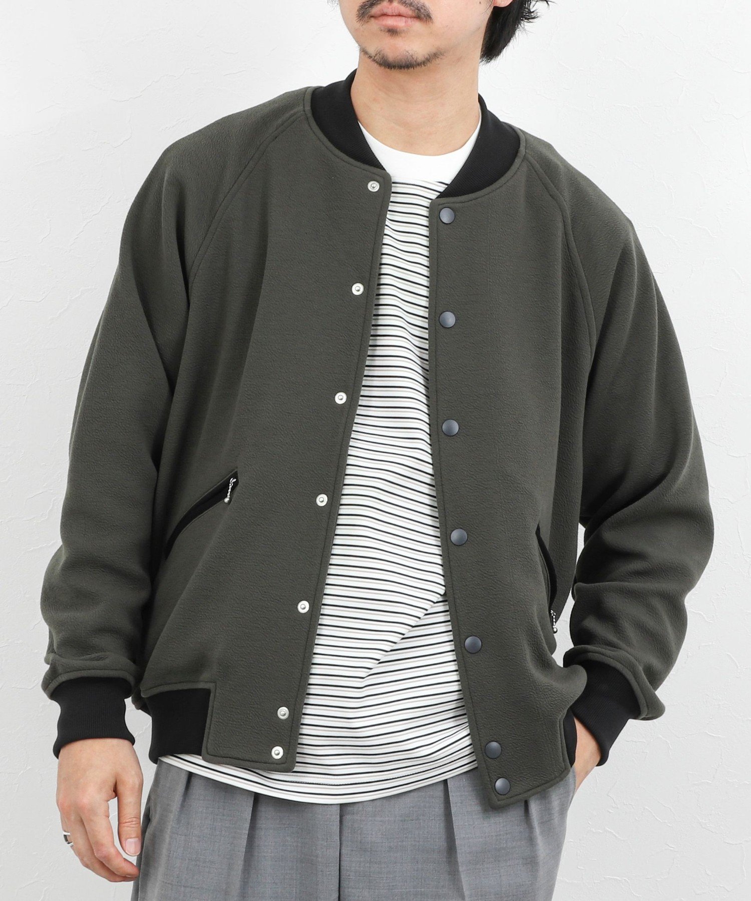 NOLLEY'S goodman カットスタジャン 26SS ノーリーズ ジャケット・アウター ブルゾン・ジャンパー グレー ブラック【送料無料】