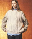 MAISON SPECIAL Cable Knit Combination Prime-Over Woven Shirt Crew Neck Pullover メゾンスペシャル トップス その他のトップス ブラック ホワイト パープル【送料無料】