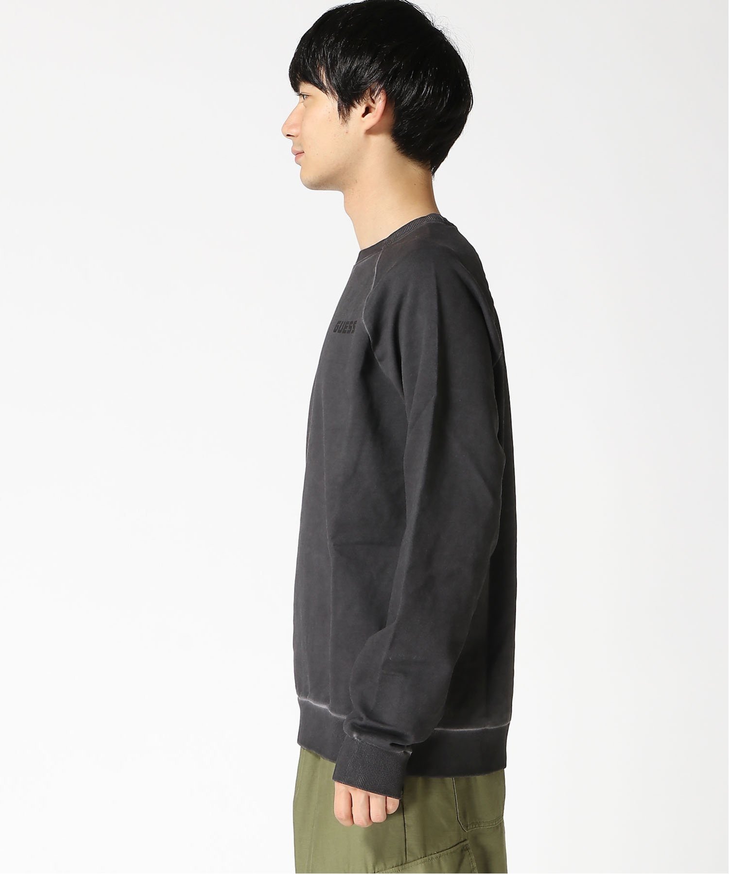 GUESS スウェット(M)FELIS Cn Sweatshirt ゲス トップス スウェット・トレーナー ブラック