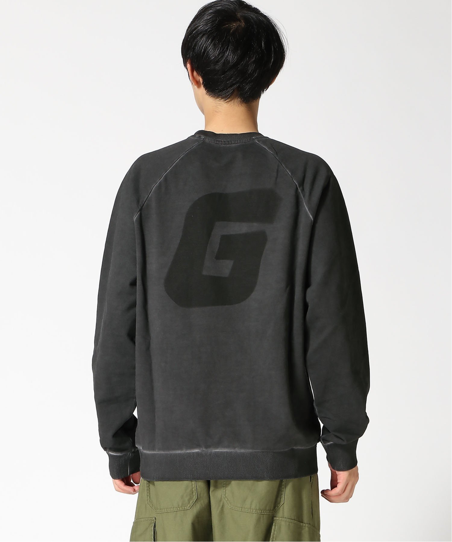 GUESS スウェット(M)FELIS Cn Sweatshirt ゲス トップス スウェット・トレーナー ブラック
