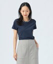 BEAMS HEART WOMEN パール トリミング Tシャツ ビームス ハート トップス カットソー・Tシャツ ホワイト ブラック ネイビー【送料無料】