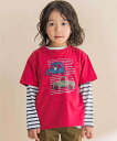 【SALE/10%OFF】Noeil aime BeBe 車プリント天竺半袖Tシャツ+ボーダー柄長袖Tシャツセット(80~130cm) ベベ オンライン ストア...