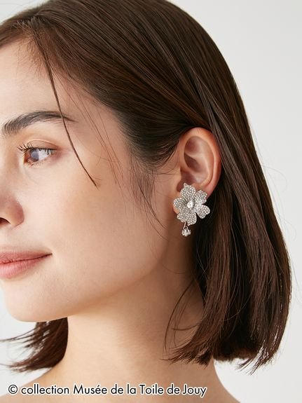 【SALE／40%OFF】SNIDEL 【Musee de la Toile de Jouy】コラボボリュームフラワーイヤリング スナイデル アクセサリー・腕時計 ピアス ホワイト ピンク【送料無料】のサムネイル