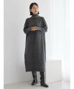 【SALE／35%OFF】AMERICAN HOLIC ハイネックライン入りニットワンピース/カジュアル/Iライン/タートルネック/あたたかい/23AW アメリカン ホリック ワンピース・ドレス ワンピース グレー ベージュ ブラウン