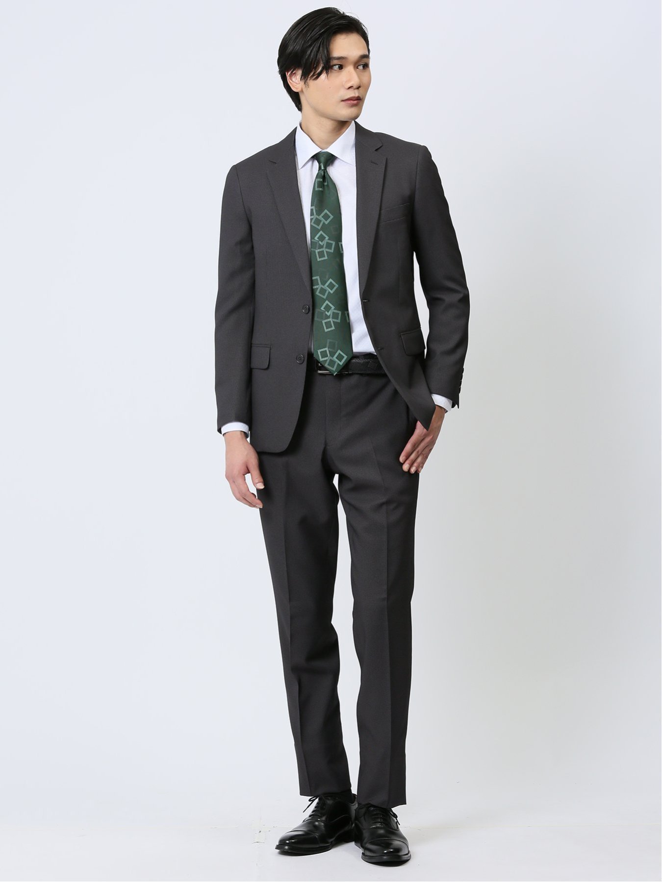 TAKA-Q 【24AW】 ストレッチウォッシャブル スリムフィット 2ボタン2ピーススーツ 組織グレー メンズ セットアップ ジャケット ビジネス カジュアル 通勤 仕事 タカキュー スーツ・フォーマル セットアップスーツ グレー【送料無料】