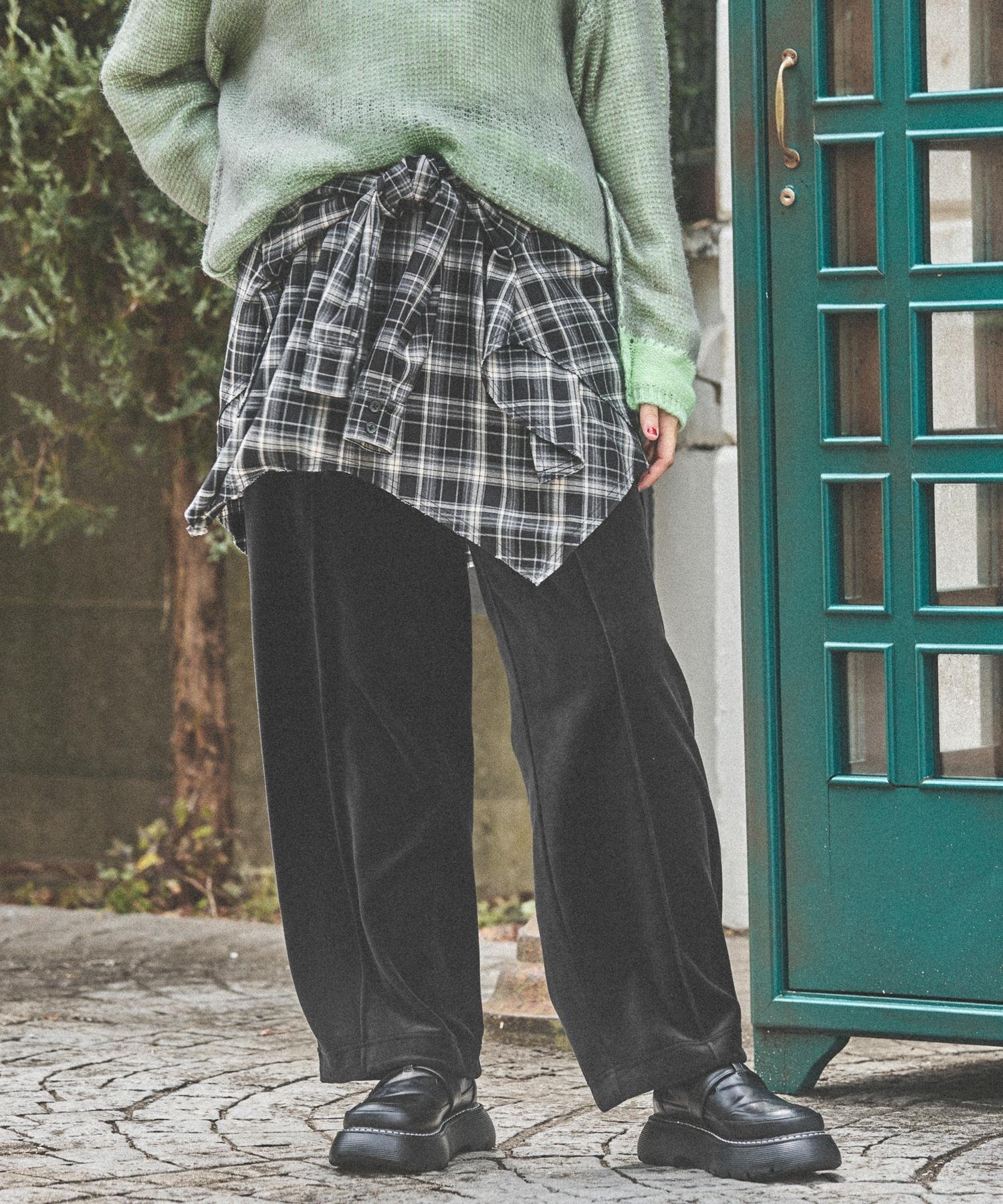 niko and ... 2WAYチェックビスチェスカート ニコアンド スカート ミニスカート ベージュ ブルー【送料..