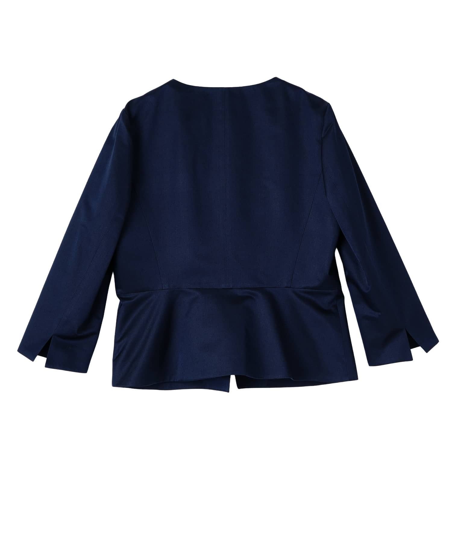 LANVIN COLLECTION サテンシャンタンジャケット ランバン コレクション ジャケット・アウター テーラードジャケット・ブレザー ベージュ ネイビー【送料無料】