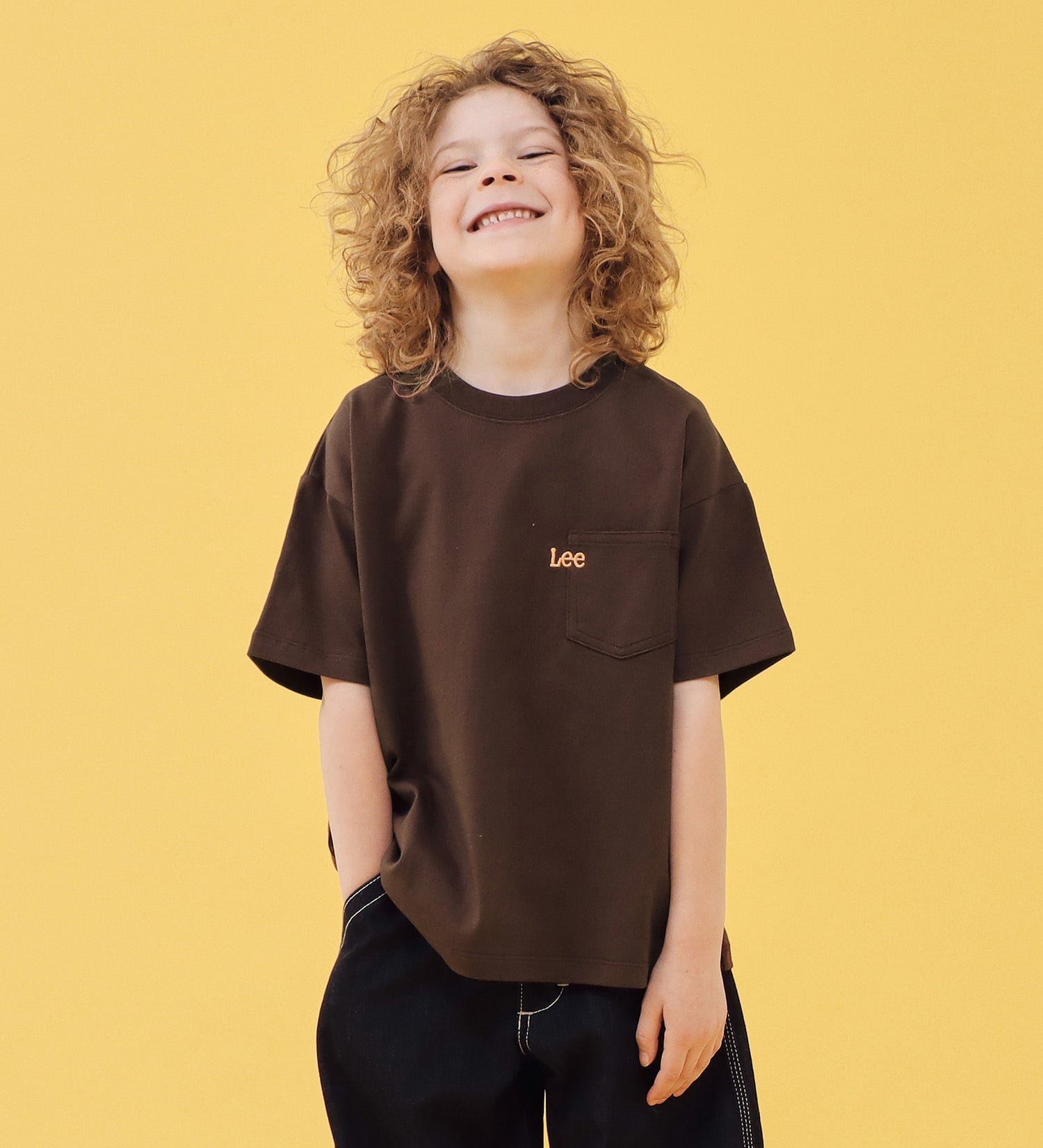 Lee 【110-150cm】Leeロゴ ポケットTシャツ エドウインオンラインモール トップス カットソー・Tシャツ ブラウン グレー ホワイト【送料無料】