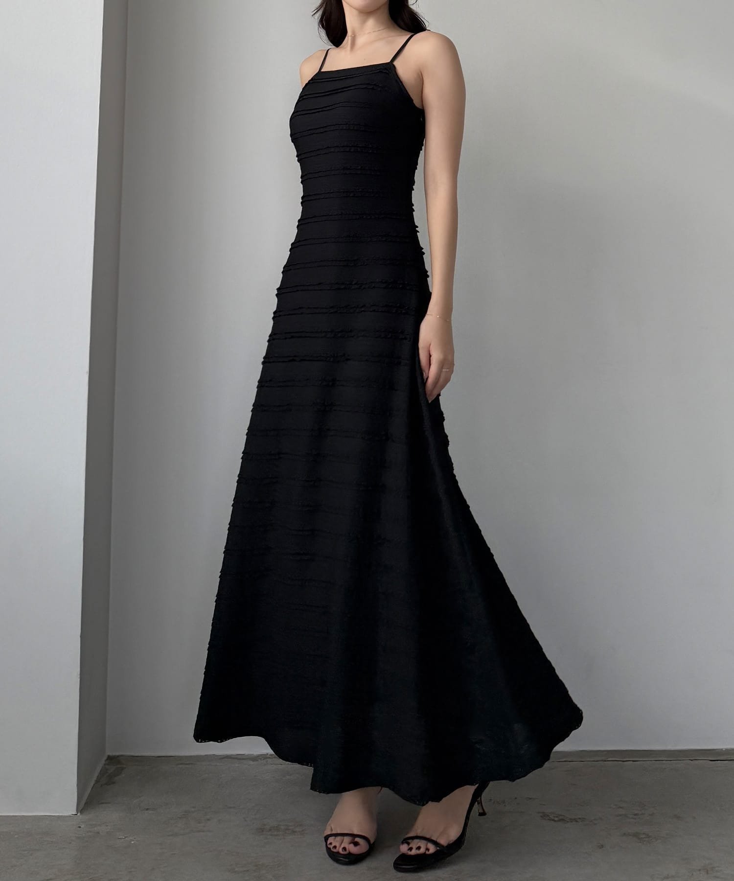 【SALE／20 OFF】JUNOAH Louere バックリボンフリルレースカットワンピース【一部ぺチスカートSET】 ジュノア ワンピース ドレス ワンピース ブラック ホワイト ネイビー【送料無料】