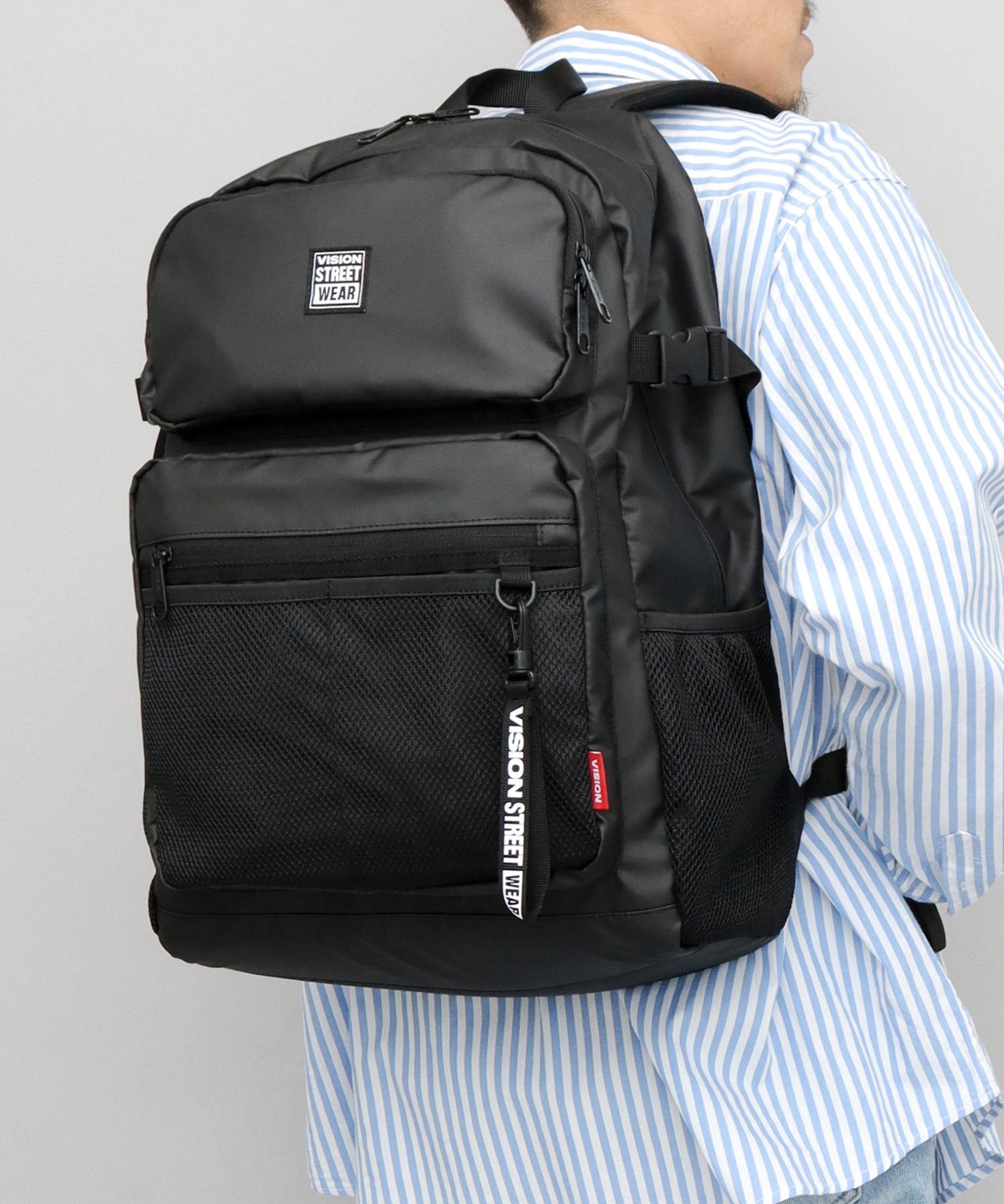 VISION STREET WEAR VISION STREET WEAR リュック B4対応 多収納 大容量 エー.エム.エス. バッグ リュック・バックパック ブラック【送料無料】