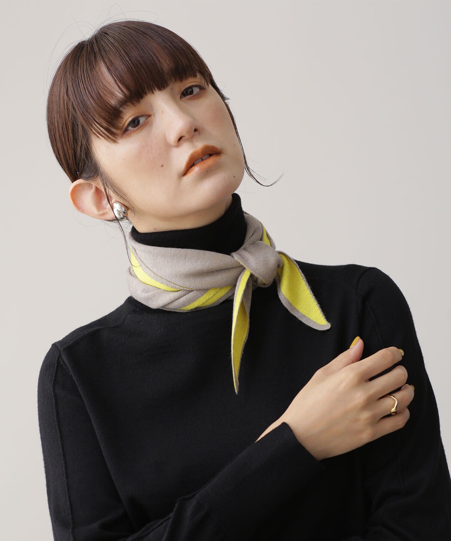 【SALE／50%OFF】NANO universe THROW/リバーシブル ニットタイ ナノユニバース ファッション雑貨 マフラー・ストール・ネックウォーマー ピンク ベージュ【送料無料】