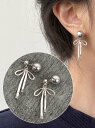 Coo+i 2wayメタルリボンキャッチピアス スレンダー アクセサリー・腕時計 ピアス シルバー(4)