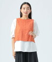 【SALE/30%OFF】BEAMS HEART WOMEN カラミ 異素材 プルオーバー ビームス ハート トップス カットソー・Tシャツ ホワイト オレンジ ブラック