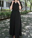【SALE/18%OFF】JUNOAH ウエストマークカシュクールワンピース ジュノア ワンピース・ドレス ワンピース グレー ホワイト ブラック【送料無料】