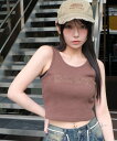 WEGO LADY'S スタッズグラフィックタンク ウィゴー トップス ノースリーブ・タンクトップ ブラック ブラウン
