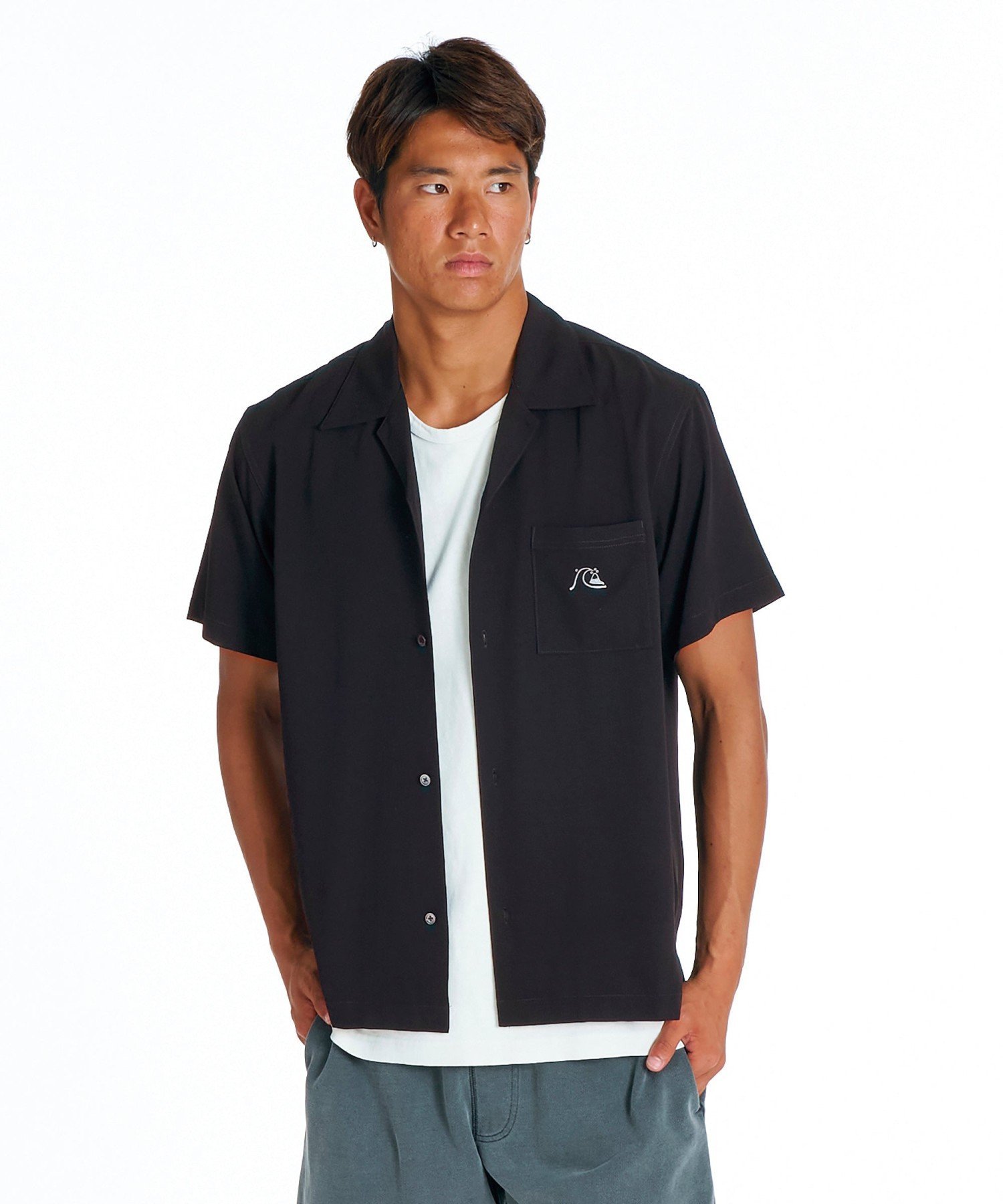QUIKSILVER DNA BUBBLE OPEN SHIR 【2026年夏モデル】 クイックシルバー トップス シャツ・ブラウス ブラック