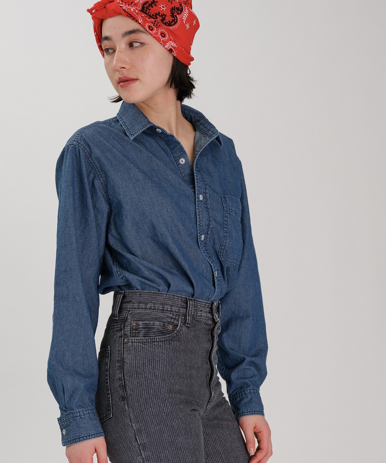 Johnbull Johnbull/(U)デニムレギュラーシャツ ジョンブルプライベートラボ トップス シャツ・ブラウス ブルー【送料無料】(4)