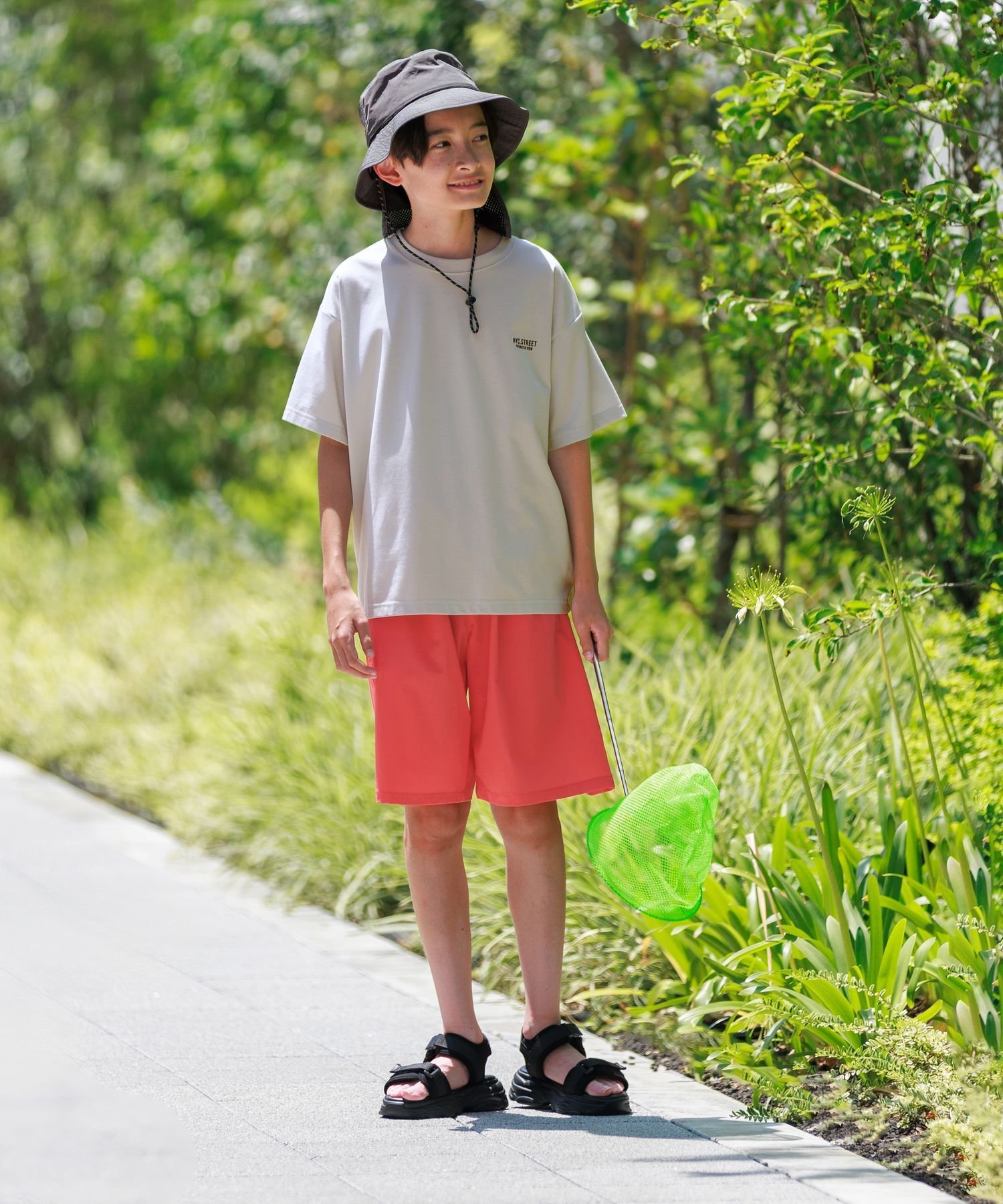 【SALE／30%OFF】GLOBAL WORK エアかるショーツ/キッズ/147339 グローバルワーク パンツ その他のパンツ ネイビー グレー ブラック ベージュ グリーン カーキグリーン オレンジのサムネイル