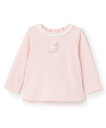 mezzo piano ウサギマスコットつき長袖Tシャツ ナルミヤオンライン マタニティウェア・ベビー用品 ベビートップス ホワイト ピンク【送料無料】