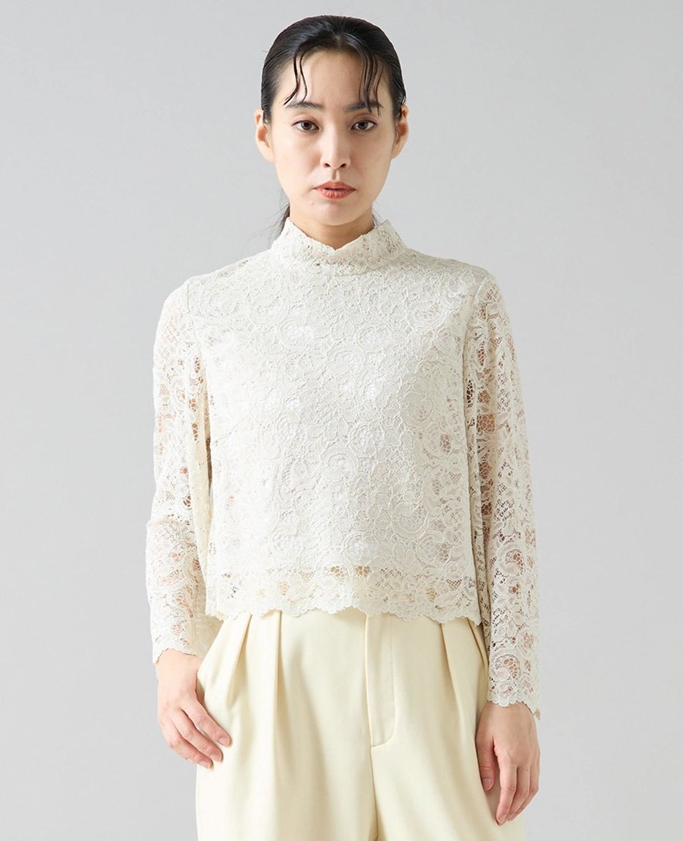 TIARA ハイネックレースブラウス ティアラ トップス シャツ・ブラウス ホワイト ピンク【送料無料】のサムネイル