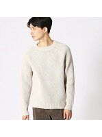 COMME CA ISM クルーネック春ニット コムサイズム ニット 長袖ニット ベージュ ブラック