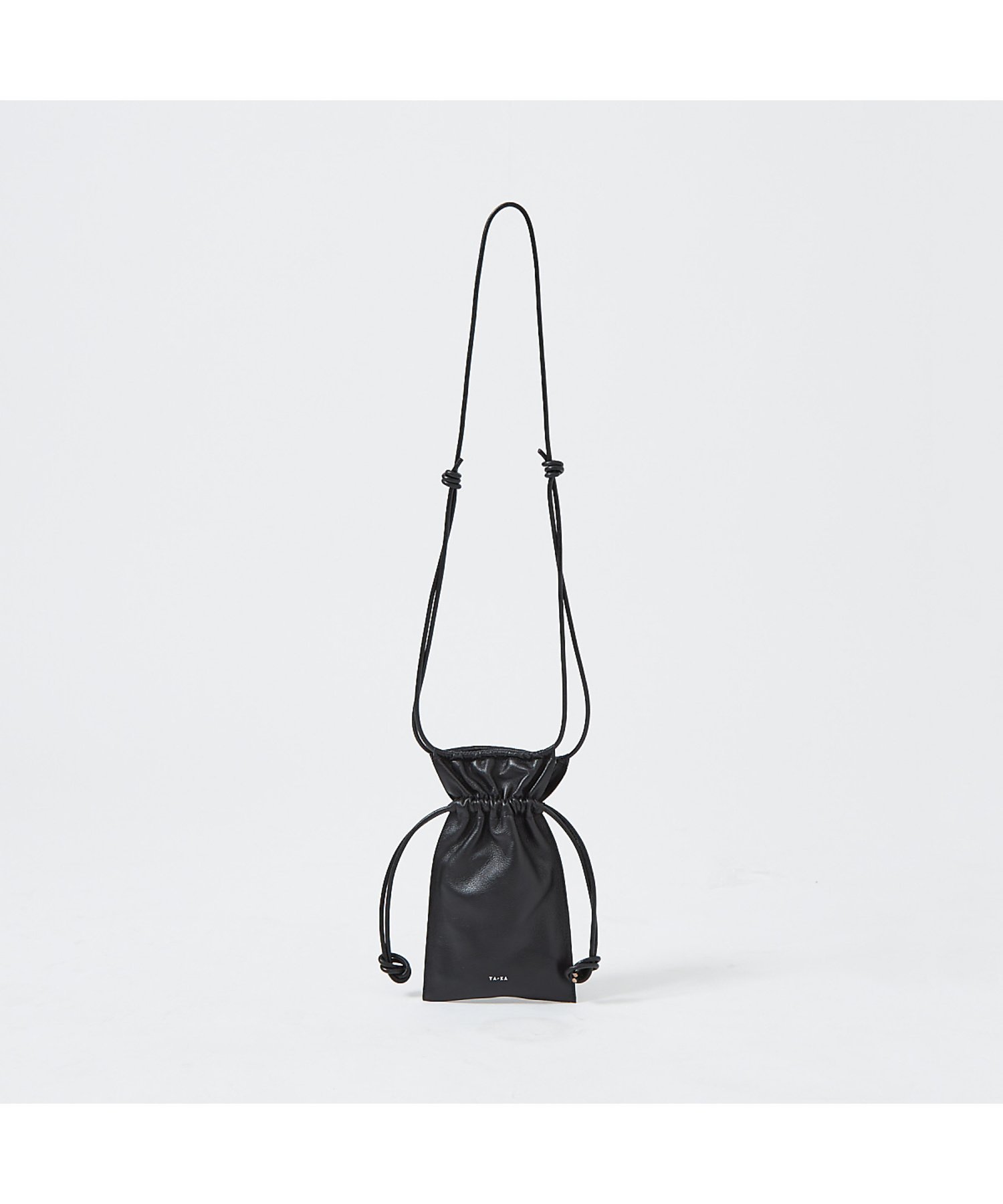 【YArKA/ヤーカ】real leather drawstring 2way アバハウス バッグ ショルダーバッグ ブラック