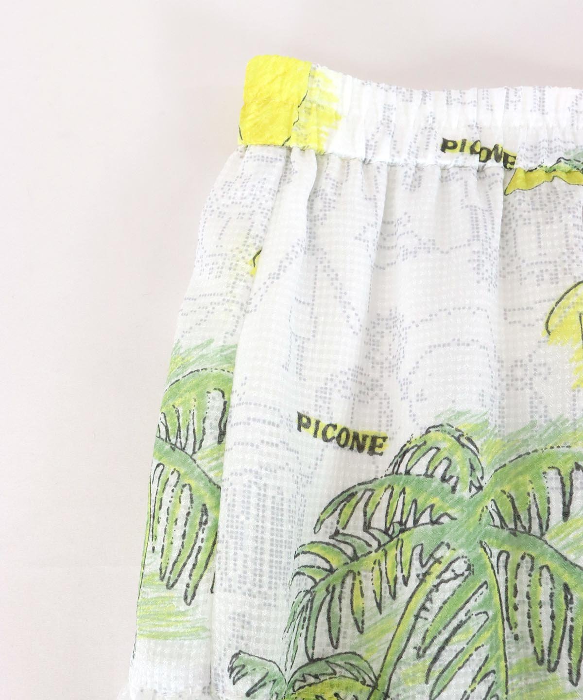 【SALE／40%OFF】STUDIO PICONE ハイビスカス柄サッカー地ウエストゴムスカート スタジオピッコーネ スカート ミディアムスカート イエロー【送料無料】