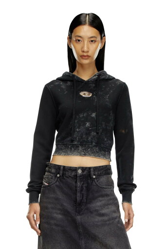DIESEL レディース スウェット パーカー ディーゼル トップス パーカー・フーディー ブラック【送料無料】 DIESEL レディース スウェット パーカー ディーゼル トップス パーカー・フーディー ブラック【送料無料】