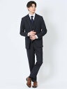 TAKA-Q ストレッチウォッシャブル スリムフィット 2ボタン3ピーススーツ 組織紺 【25SS】 メンズ セットアップ ジャケット ビジネス カジュアル 通...