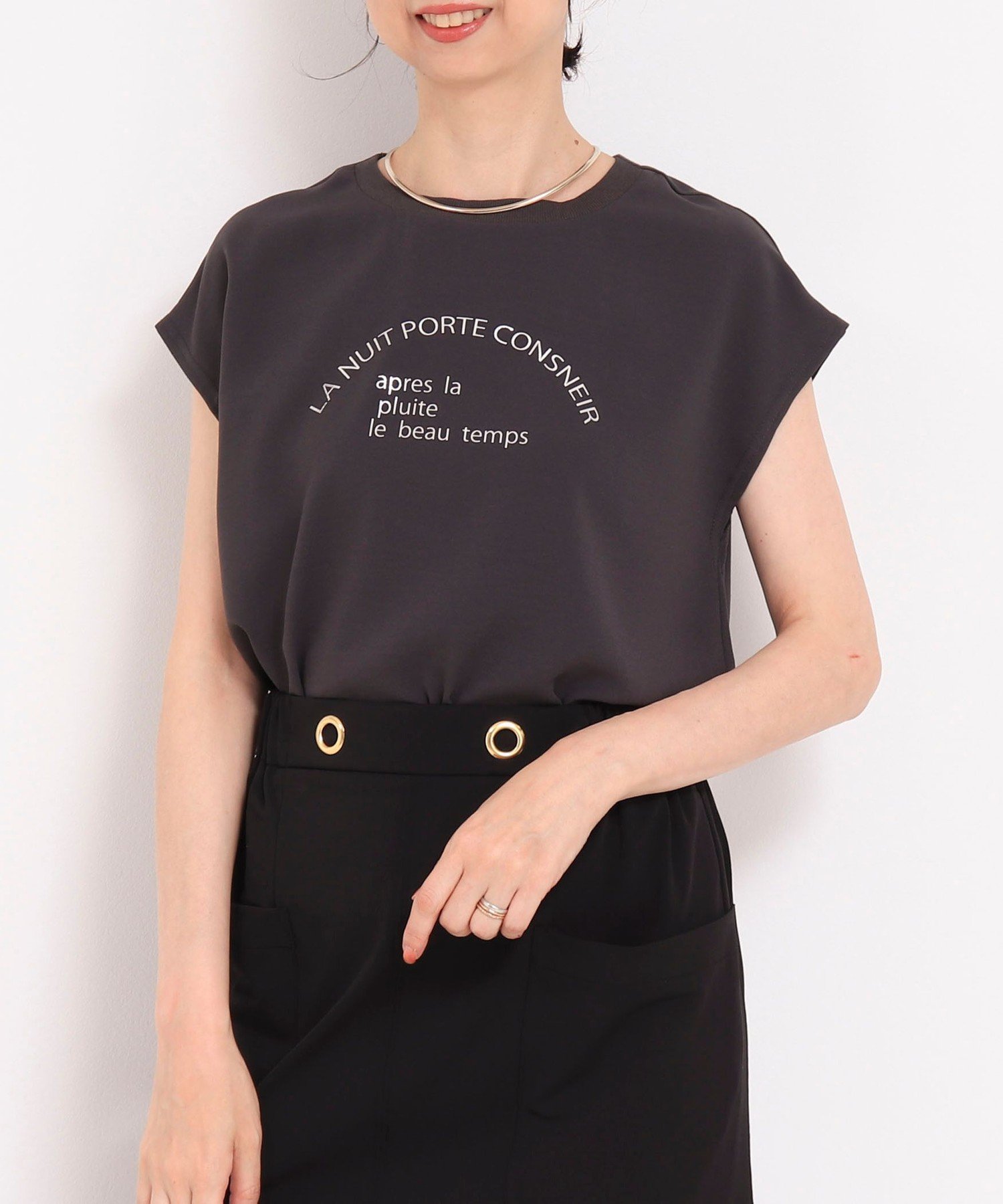 【SALE／30%OFF】MICO COULIER 2WAYジョーゼットブラウス ノーリーズ トップス シャツ・ブラウス グレー ホワイト【送料無料】