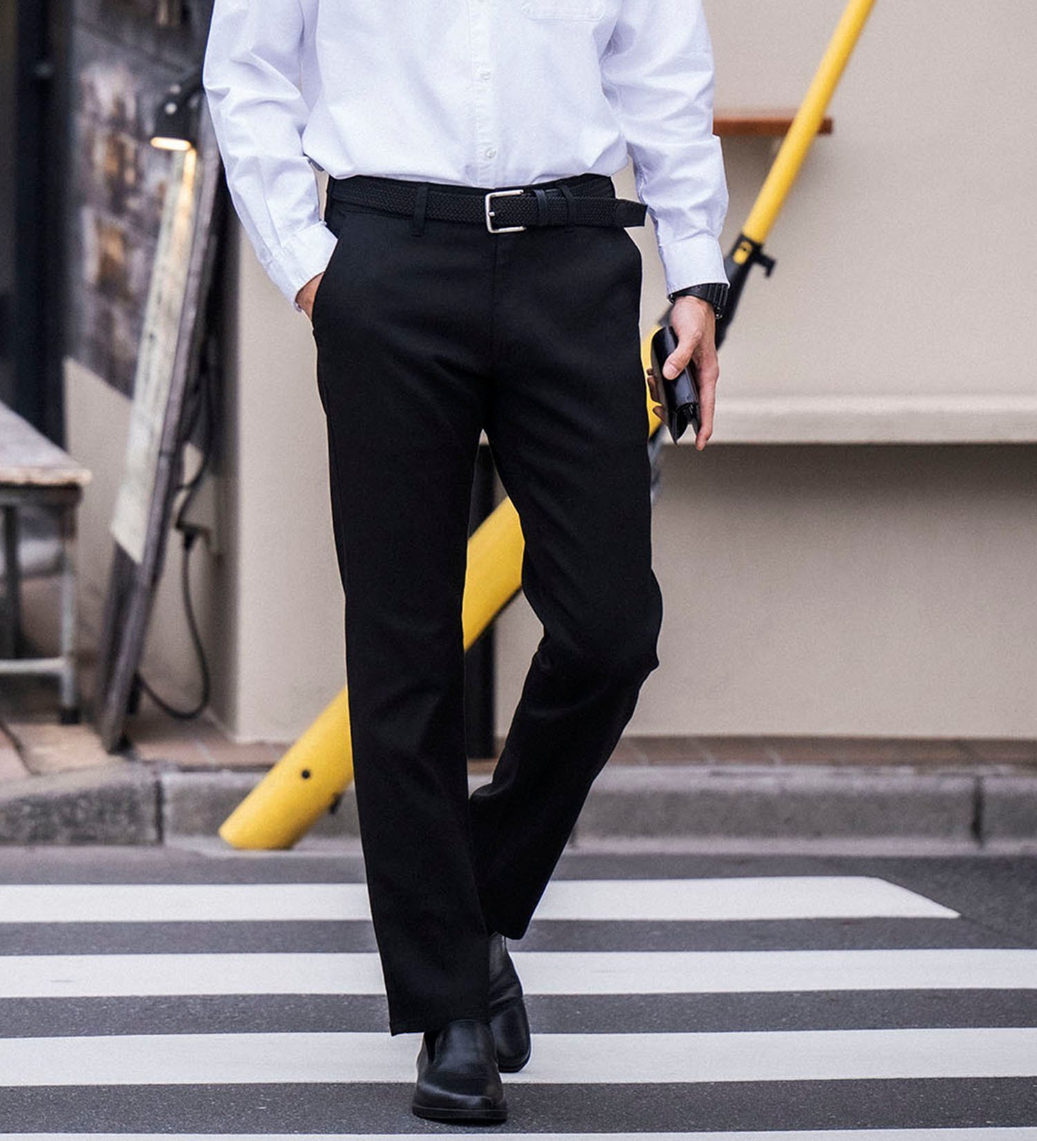 EDWIN ハタラクロ メンズ チノパンツ スラックス ストレッチ ビジネス エドウインオンラインモール パンツ スラックス・ドレスパンツ ブラック