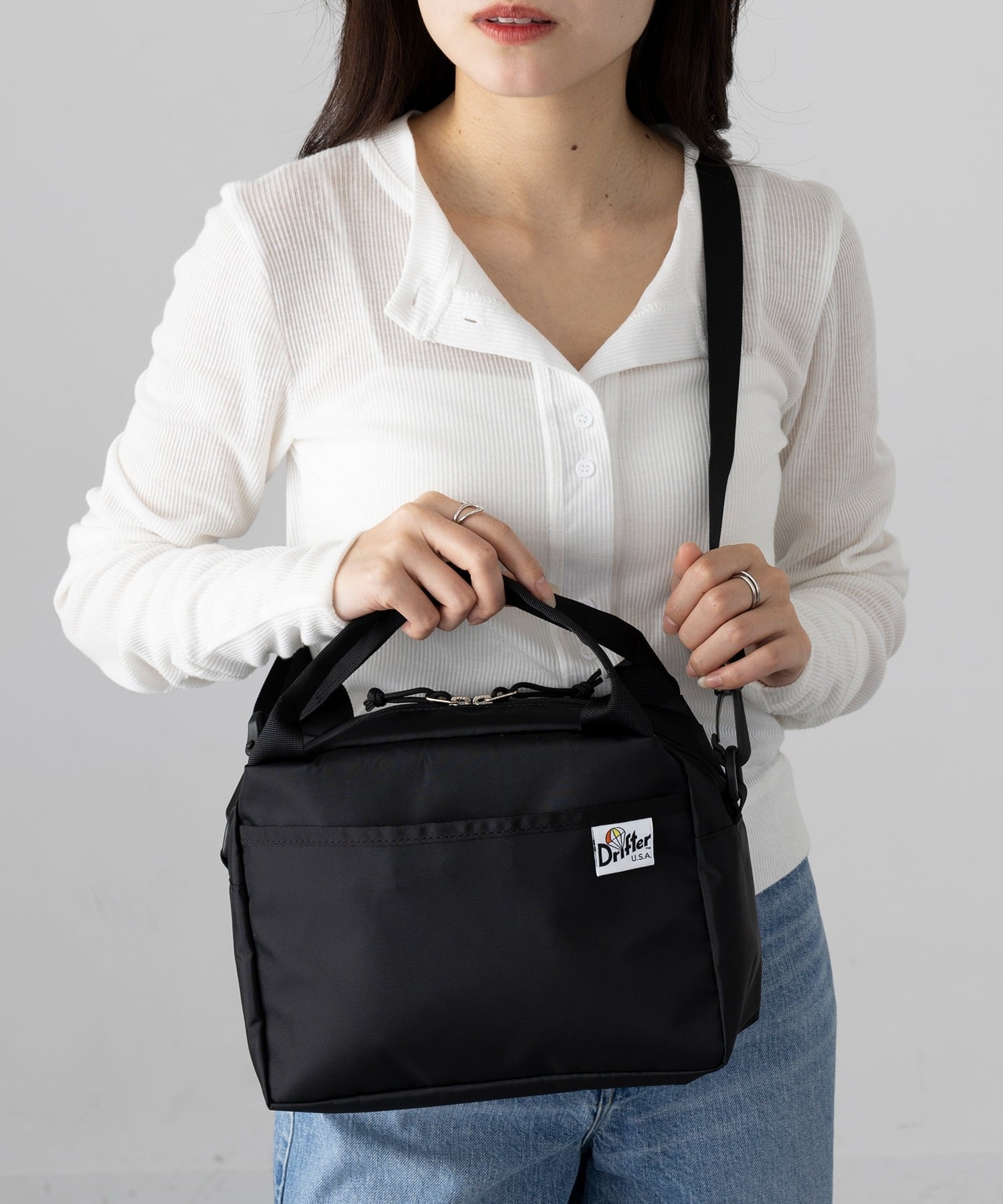 【SALE／2%OFF】Drifter Drifter/KIRBY HAND BAG セットアップセブン バッグ ハンドバッグ ブラック ブラウン【送料無料】