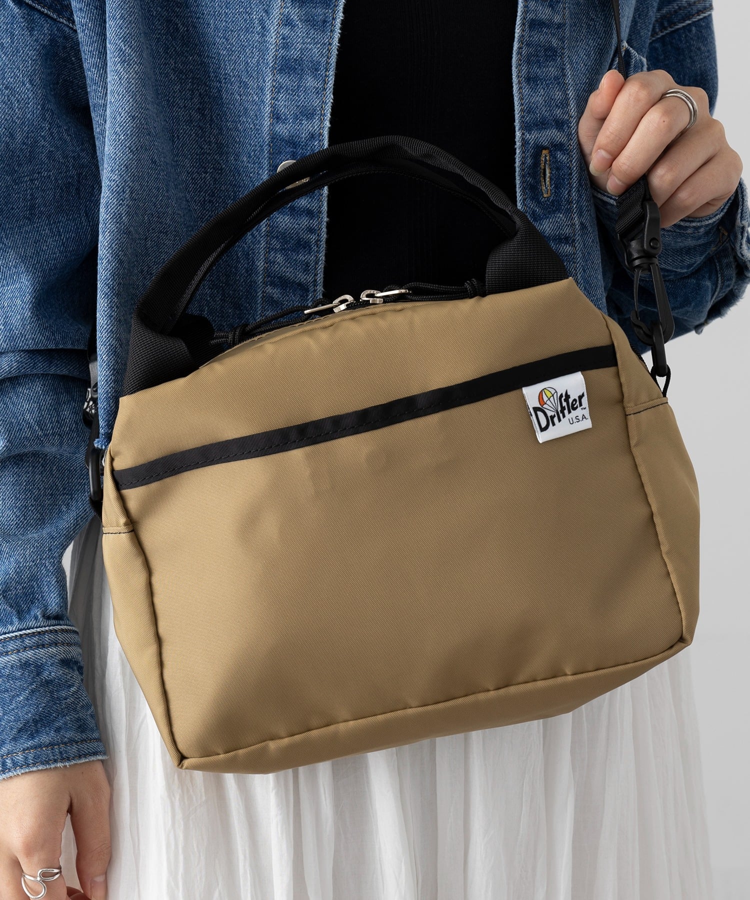 【SALE／2%OFF】Drifter Drifter/KIRBY HAND BAG セットアップセブン バッグ ハンドバッグ ブラック ブラウン【送料無料】