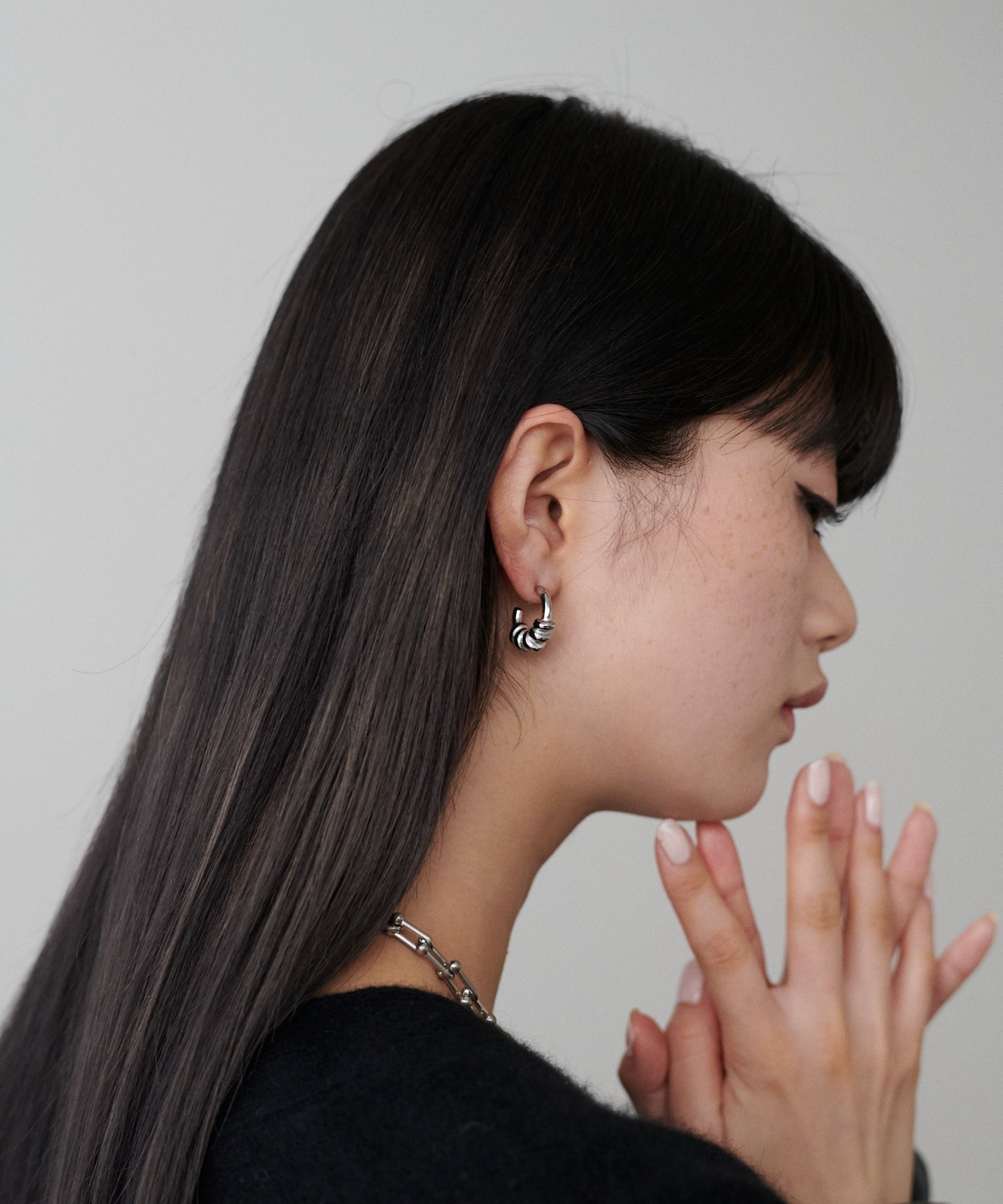 LARUTA ステンレスツイストフープピアス ラルータ アクセサリー・腕時計 その他のアクセサリー・腕時計 シルバー ゴールド