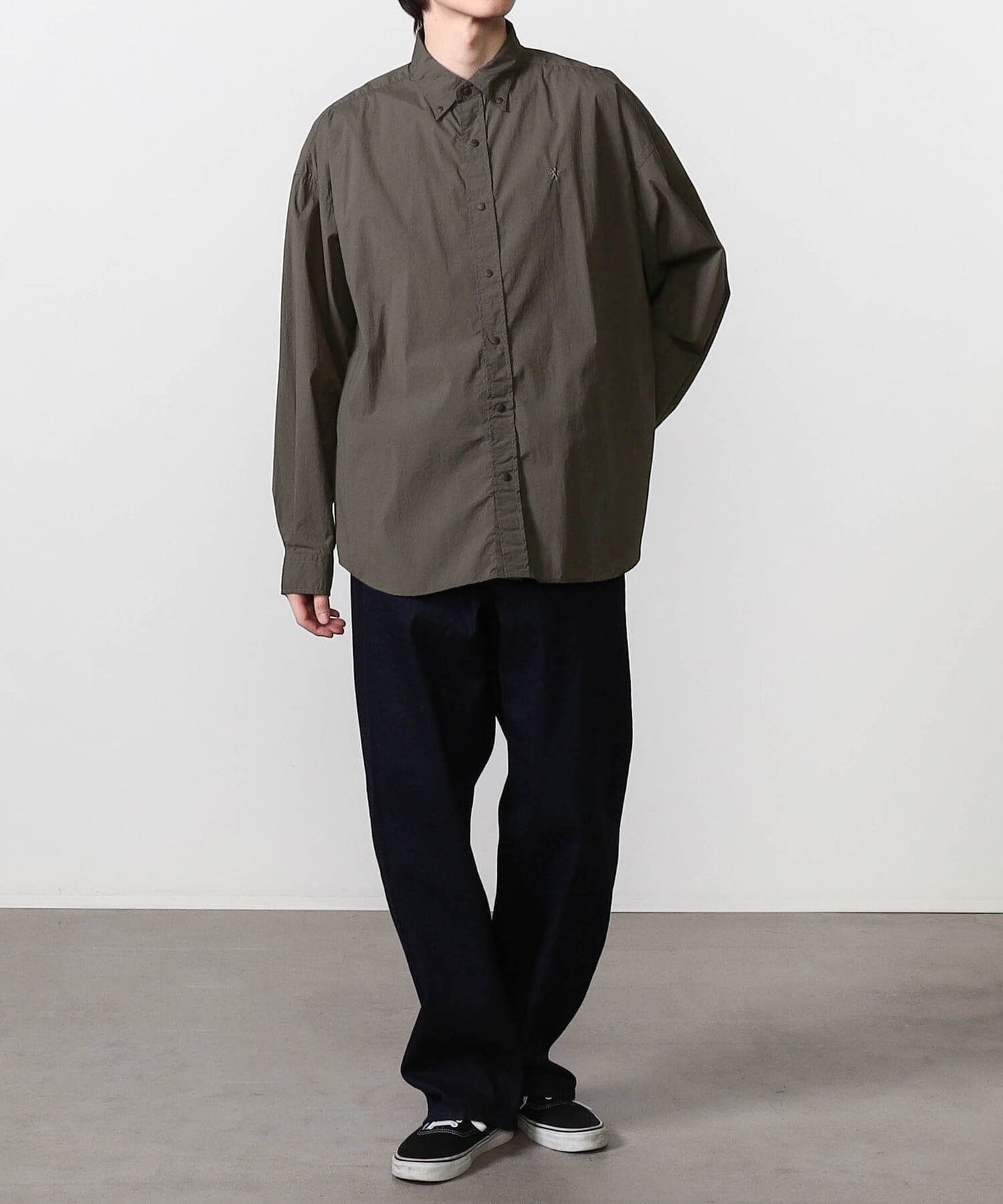 Bshop Gymphlex ｜ ナイロン ボタンダウンシャツジャケット MEN ビショップ トップス シャツ・ブラウス ホワイト グレー