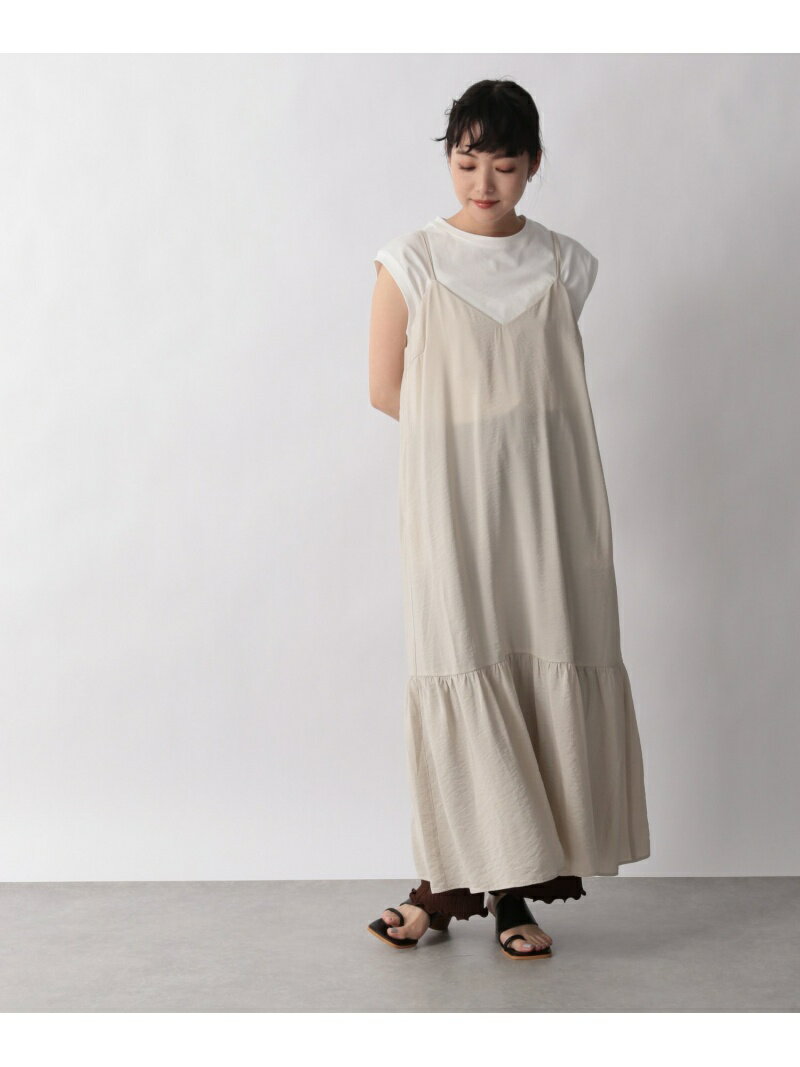 【SALE／42%OFF】LOWRYS FARM ティアードキャミワンピース ローリーズファーム ワンピース キャミワンピース ホワイト イエロー グリーン ブラウン グレーのサムネイル