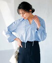 【SALE/50%OFF】UNFILO 【イージーケア】スキッパーロングシャツ アンフィーロ トップス シャツ・ブラウス ホワイト ブルー ネイビー【送料無料】