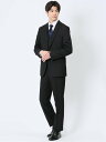 TAKA-Q ストレッチウォッシャブル スリムフィット 2ボタン3ピーススーツ 組織黒 【25SS】 メンズ セットアップ ジャケット ビジネス カジュアル 通...