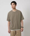 【SALE/30%OFF】UNITED ARROWS green label relaxing ピケ フェイクレイヤード クルーネック 半袖 Tシャツ ユナイテッドアローズ グリーンレーベルリラクシング トップス カットソー・Tシャツ ブラック ホワイト ベージュ【送料無料】
