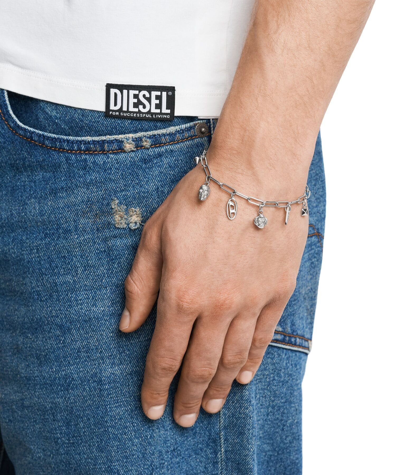 ディーゼル アクセサリー メンズ ブレスレット シルバー DX1604040 ウォッチステーションインターナショナル アクセサリー・腕時計 ブレスレット・バングル シルバー
