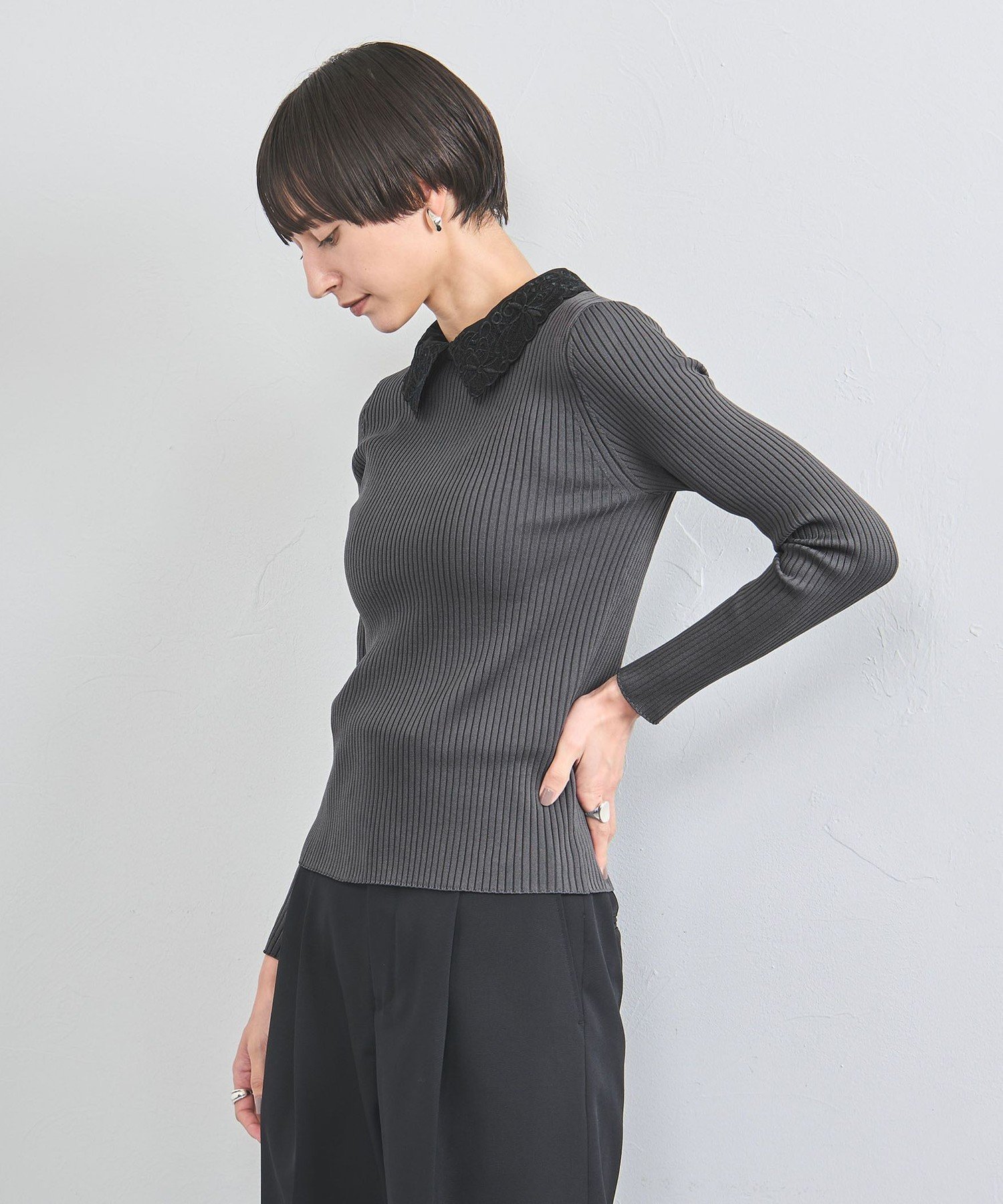 【SALE／30%OFF】UNITED ARROWS レディ ロングスリーブ ニット ユナイテッドアローズ アウトレット トップス ニット ネイビー ブラック グレー【送料無料】のサムネイル