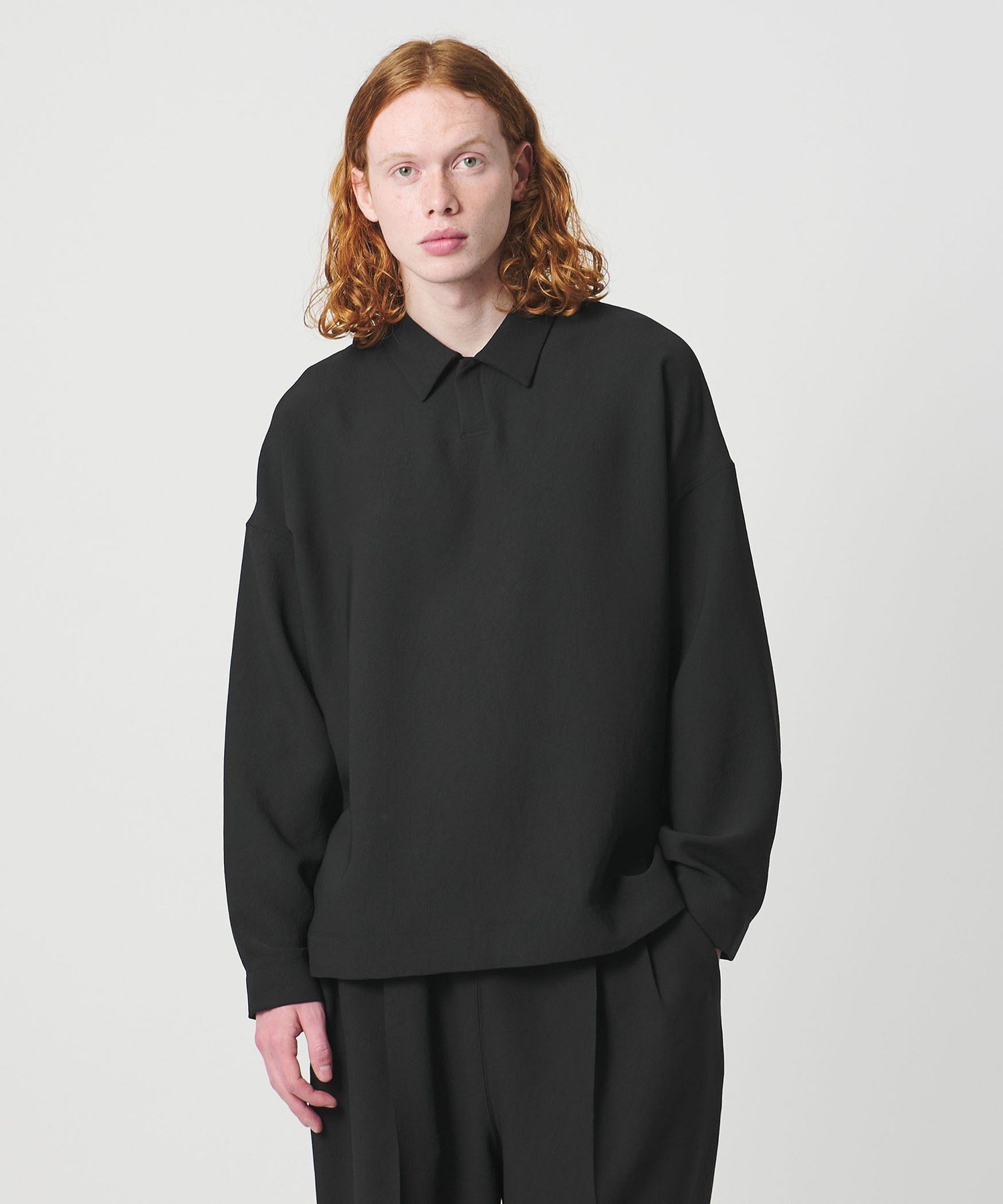 & SONS ＜D.O UNITED ARROWS BY DAISUKE OBANA＞I SETIN/LS PL 26SS/ポロシャツ ユナイテッドアローズ トップス シャツ・ブラウス ブラック