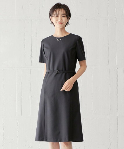 J.PRESS BAHARIYE SOLID フレアー ワンピース ジェイプレス ワンピース・ドレス シャツワンピース ブラック ネイビー【送料無料】 J.PRESS BAHARIYE SOLID フレアー ワンピース ジェイプレス ワンピース・ドレス シャツワンピース ブラック ネイビー【送料無料】
