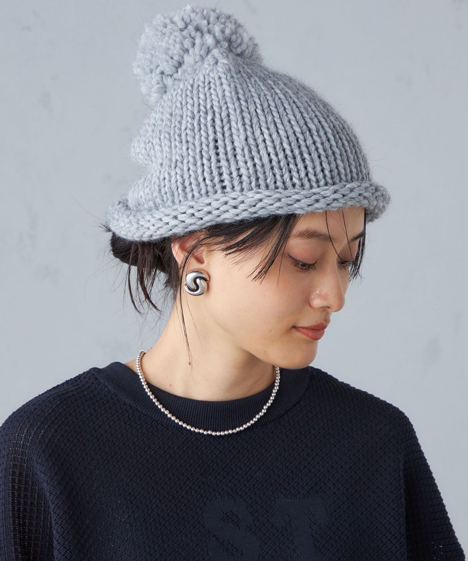 【SALE／70%OFF】SHIPS WOMEN SANTELLI FRANCESCA:ニット帽 ◇ シップス 帽子 ニット帽・ビーニー ブラウン グレー