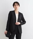 【SALE/60%OFF】INDIVI 【定番スーツ/ウール混】ピンストライプノーカラージャケット インディヴィ スーツ・フォーマル セットアップスーツ ブラッ...
