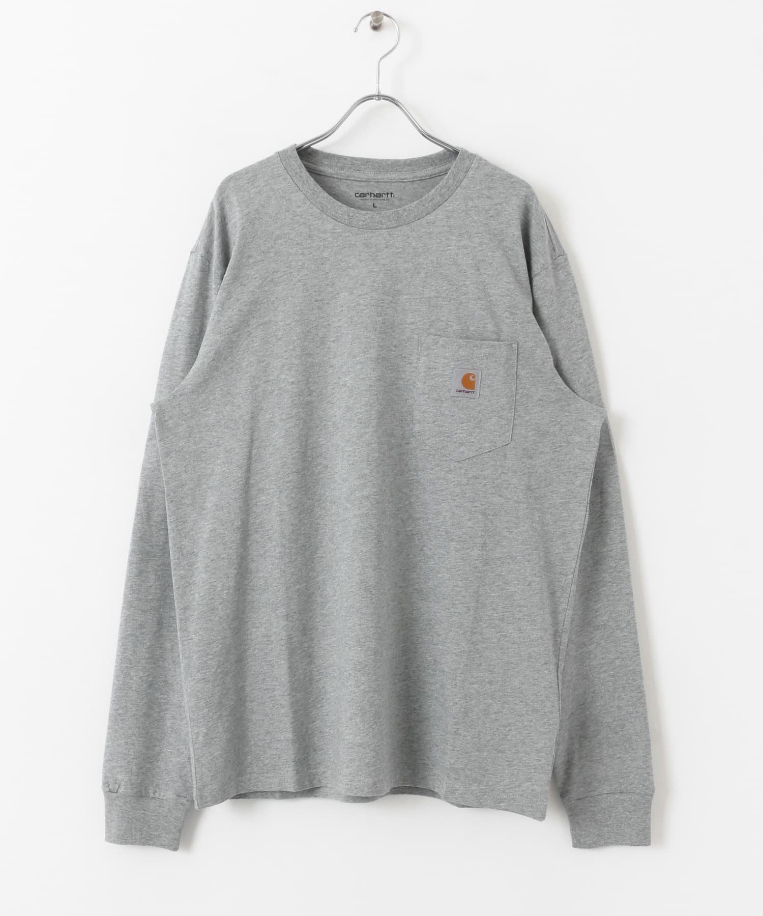 【SALE／40%OFF】SENSE OF PLACE 『WEB限定』carhartt LONG-SLEEVE POCKET T-SHIRTS センス オブ プレイス トップス カットソー・Tシャツ ブラック グレー グリーン ホワイト【送料無料】